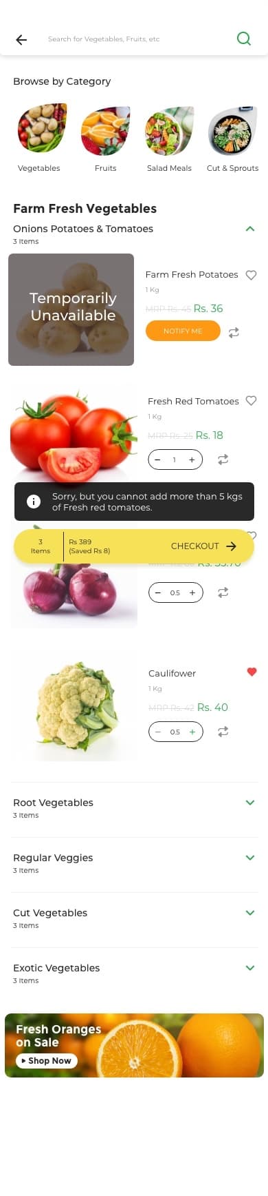 Offer management pop-up within the subscription flow.