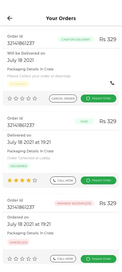 Your orders list.