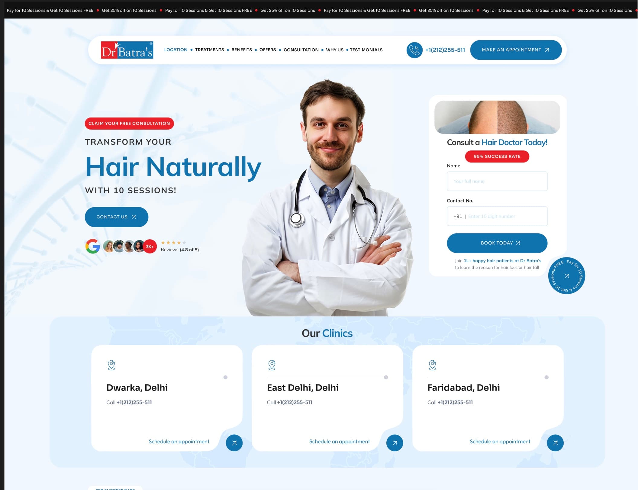 Dr Batra's landing page, hero.