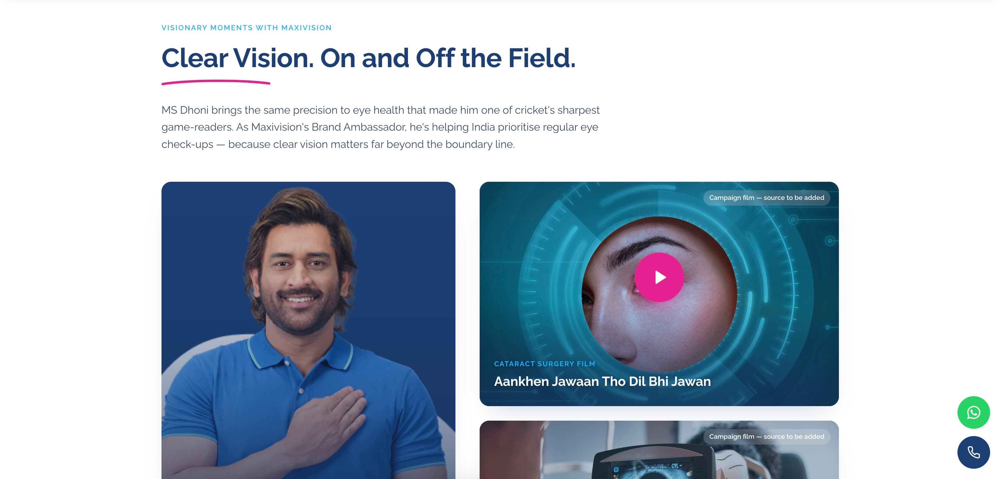 Max Vision landing page, section 2.