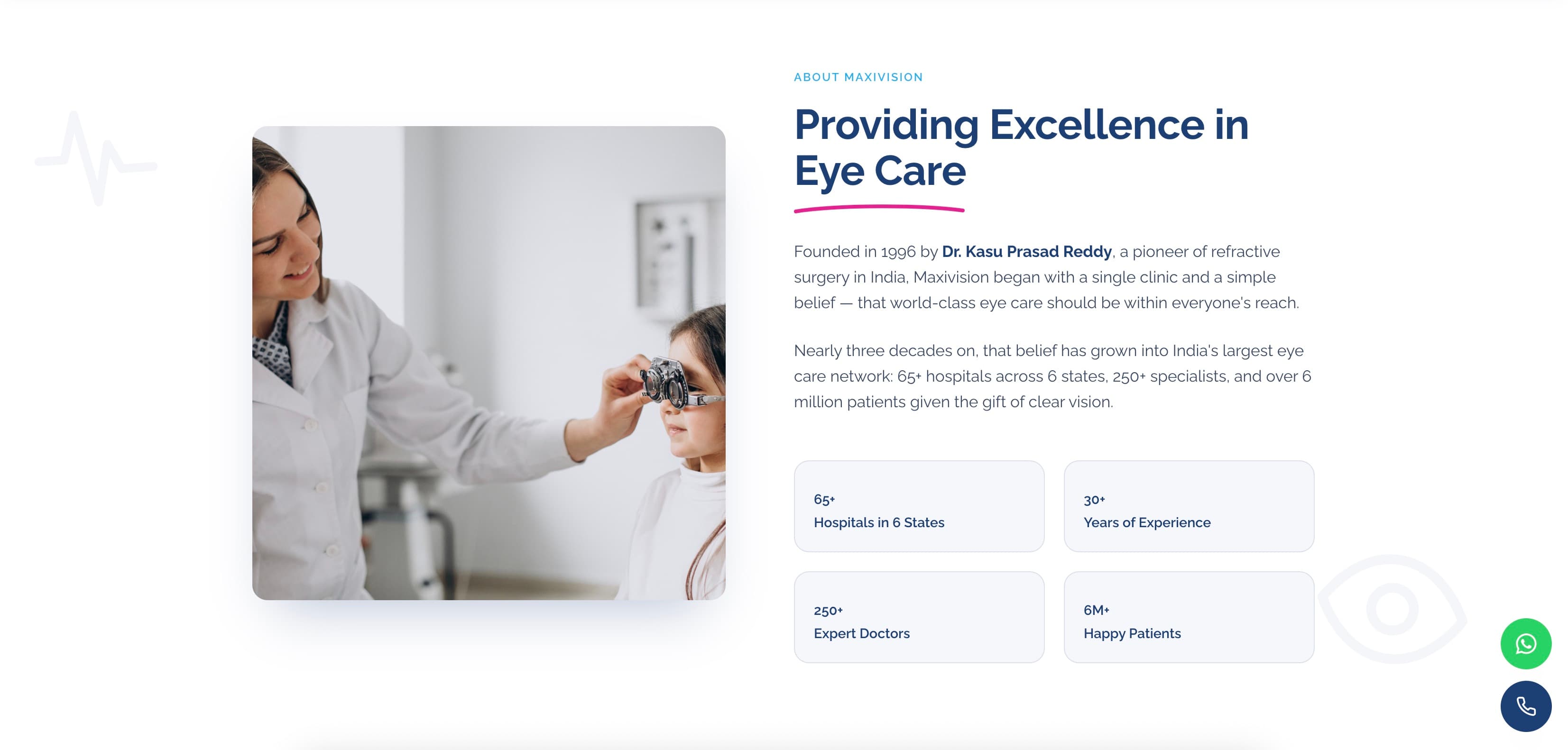 Max Vision landing page, section 3.