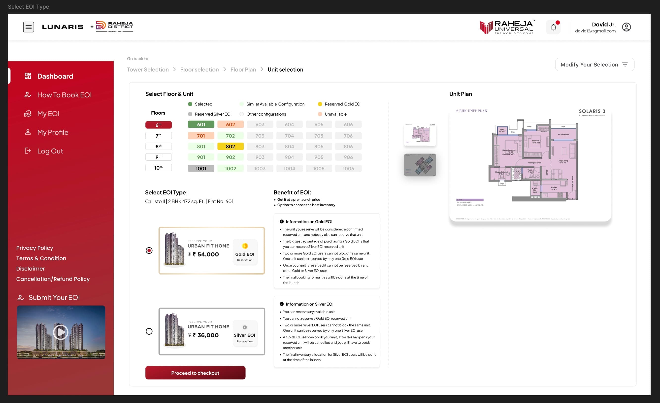 Raheja Universal, unit plan.