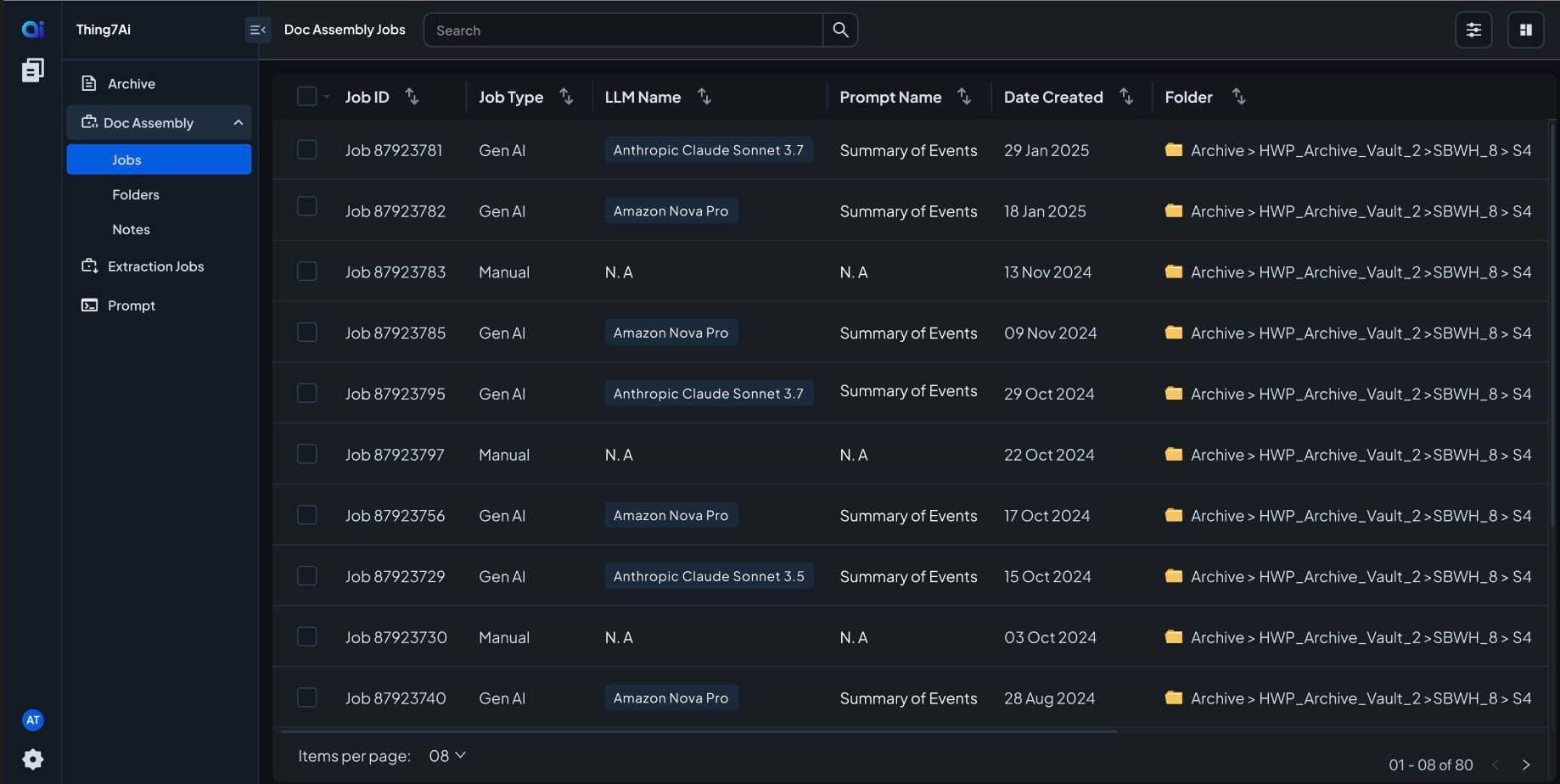 Thing7Ai, saved searches.