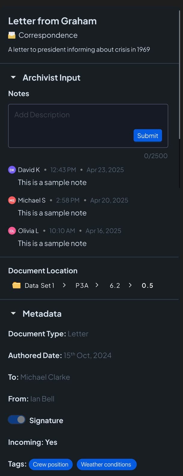 Thing7Ai, archivist app.